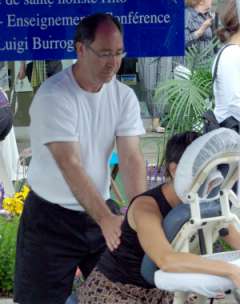 Massage sur chaise - Fêtes de Saint-Lambert, été 2007